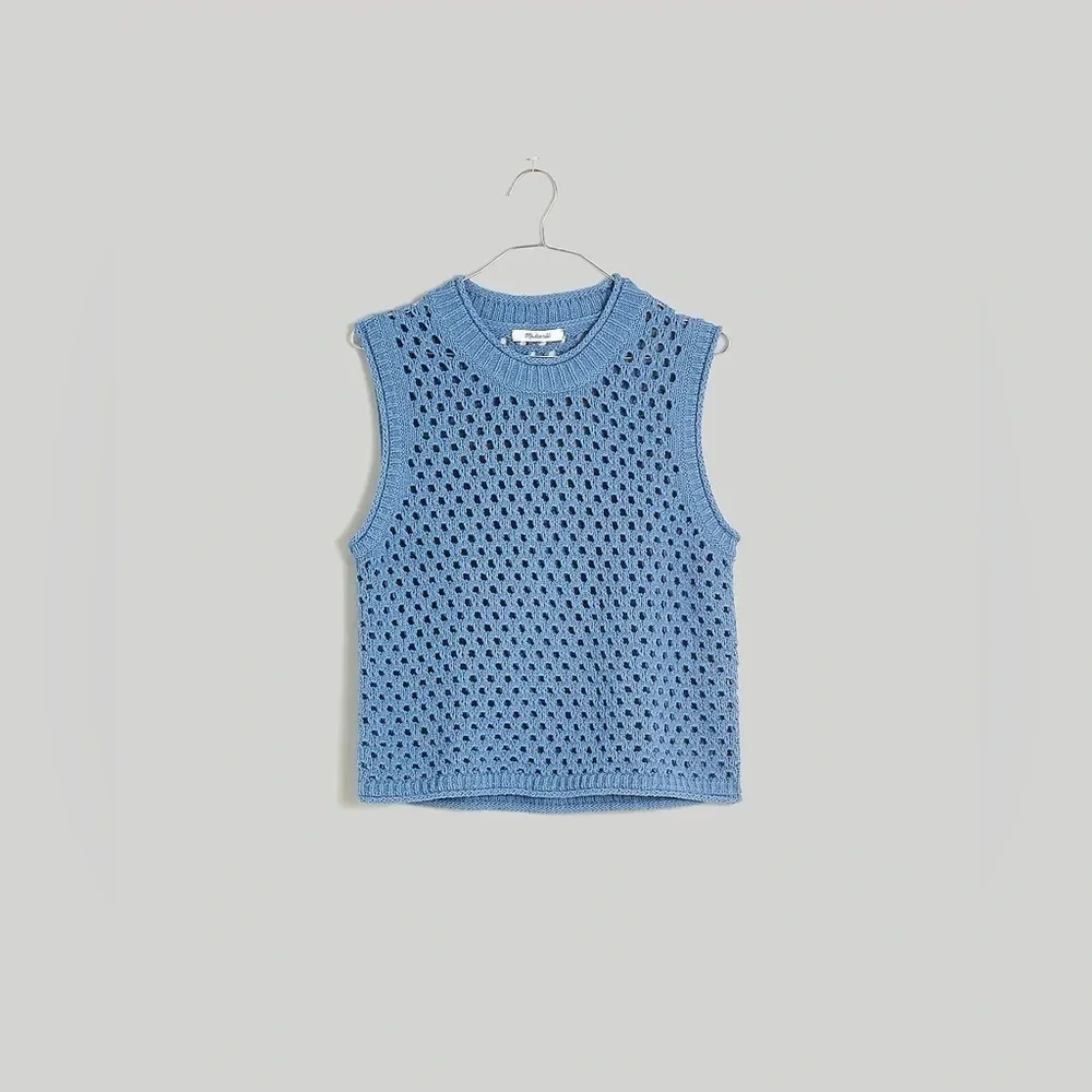 Madewell Open-Stitch Crop Sweater Vest NL192